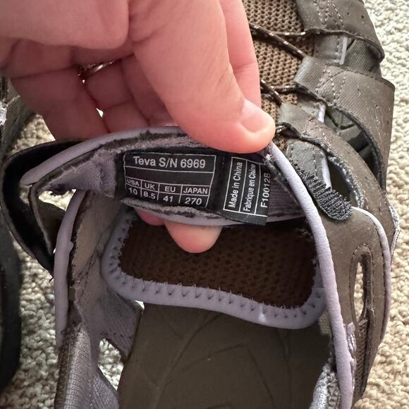 Teva Hybrid Water Hiking Sandals Closed Toe Women's Size 10 Brown Style 6969 - Picture 7 of 13